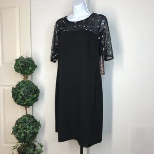 Nina Leonard S/S Dress | Black | Medium